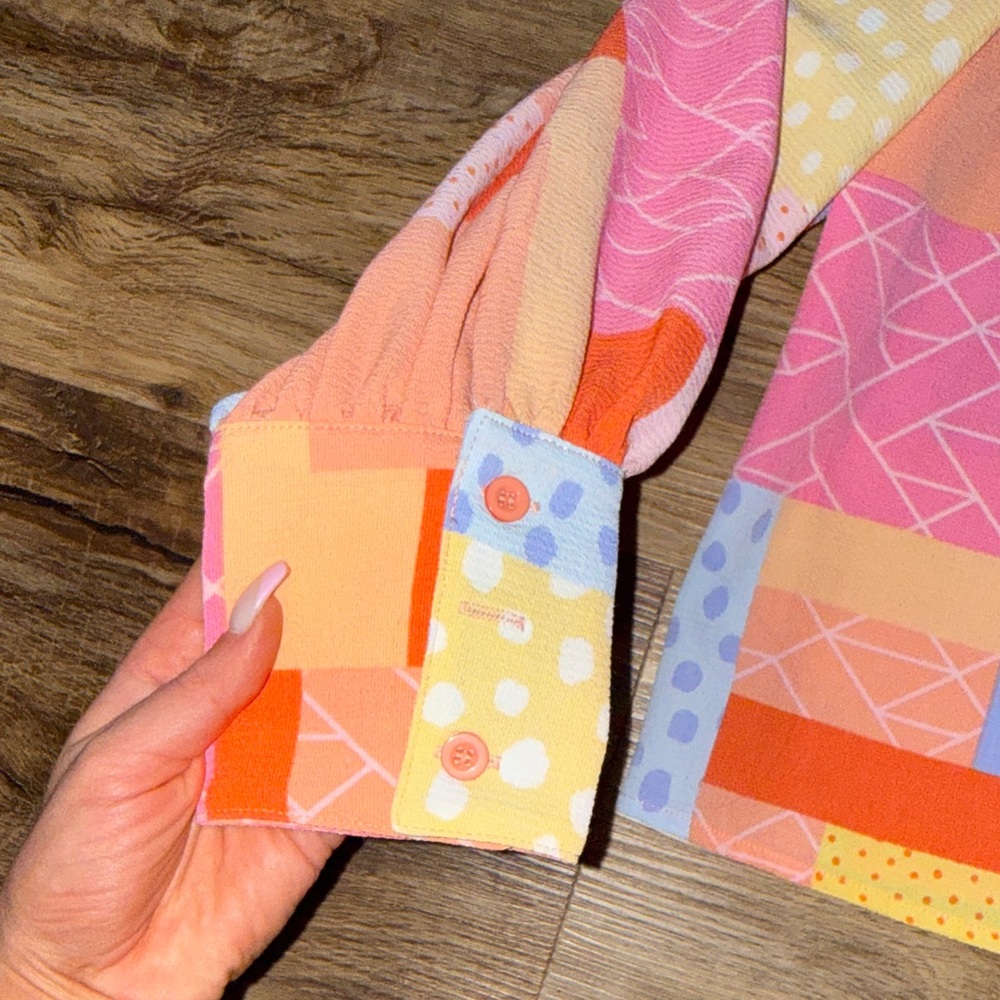 Fate Patchwork Button-Down Top - Picture 6 of 10